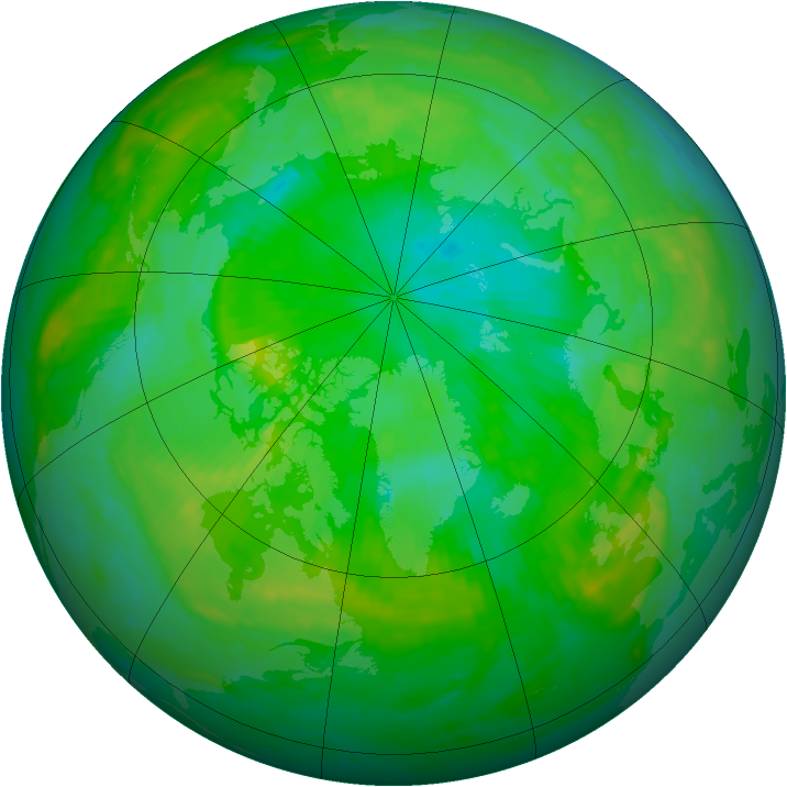 Arctic ozone map for 29 July 1985